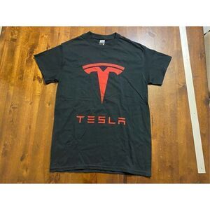 Tesla Shirt Mens Small Black Motors Logo Tee Electric Car